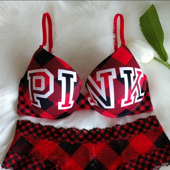 Size 34B PINK VS PUSH-UP BRA + PANTY S - Picture 2 of 4